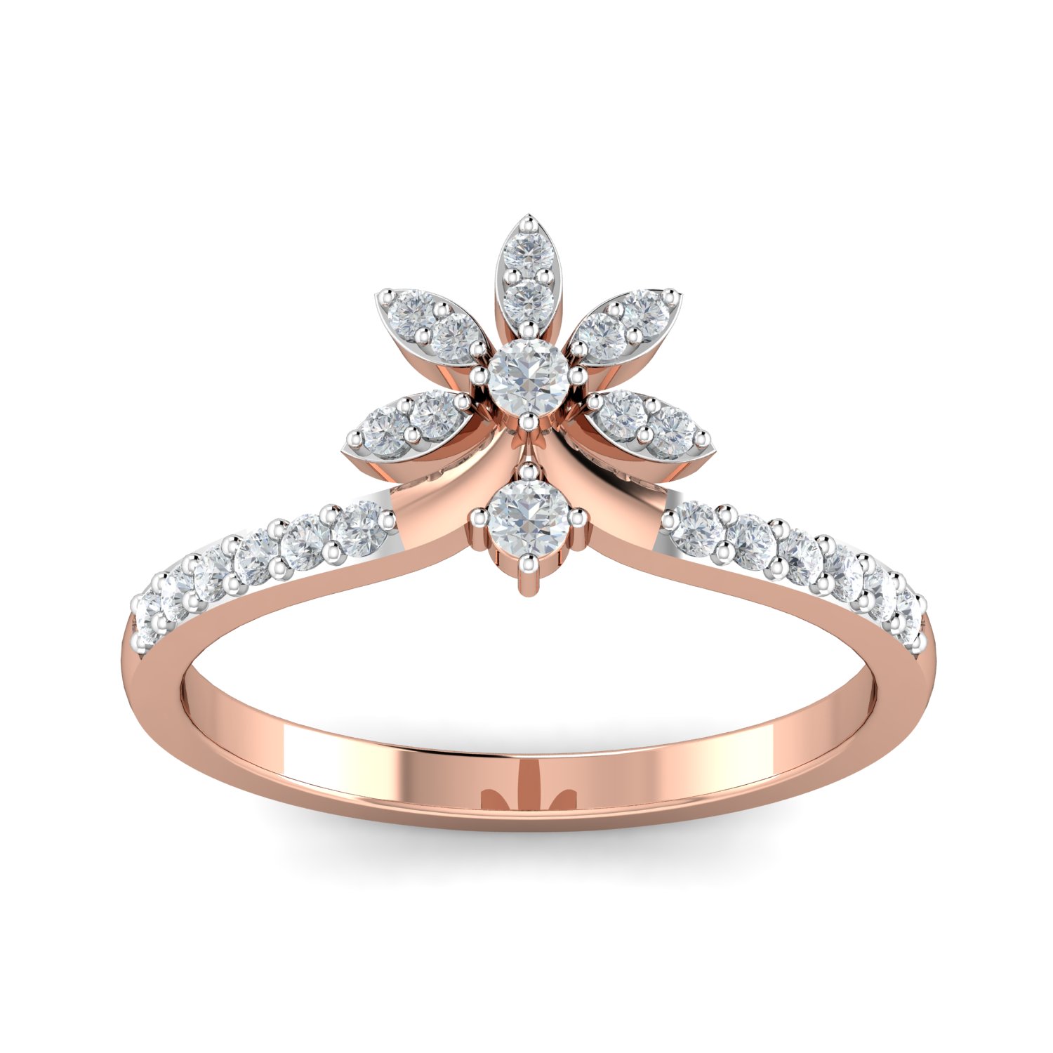 18k Gold Flower Shape Yellow Diamond Ring - Shop Joiel Fine Jewelry Designs  General Rings - Pinkoi